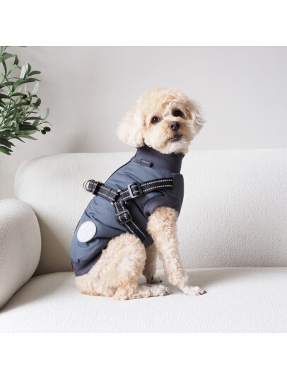Nordic Paws Dogcoat Thor With Harness 45Cm Anthracite L