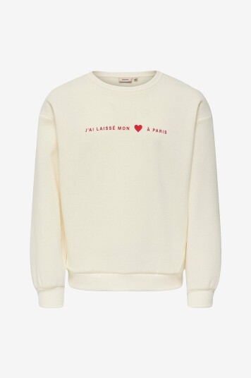 Kids Only Collegegenser kogMarisa L/S O neck Loose Printed Hvit