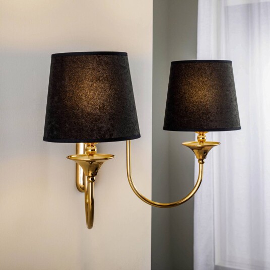 Jupiter Vegglampe Baranio med stoffskjermer 2 lyskilder