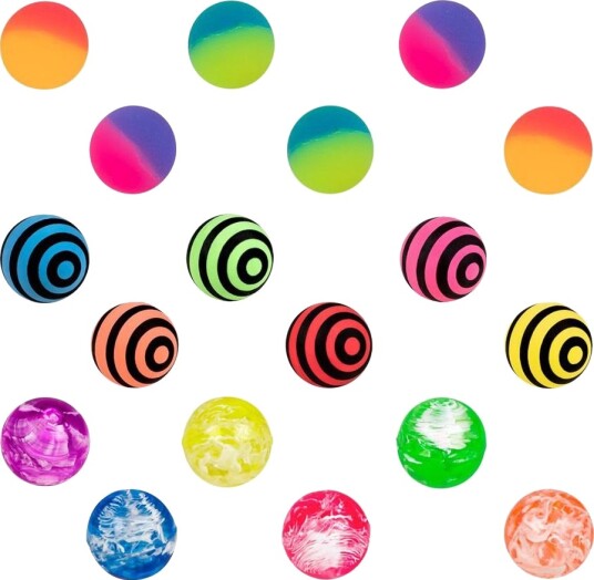 18 stk Små Sprettballer Assortert Design