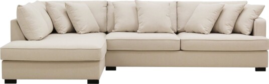 Rossita 4 seters Venstrevendt L formet Dyp Sjeselongsofa i Bouclé Lys Beige