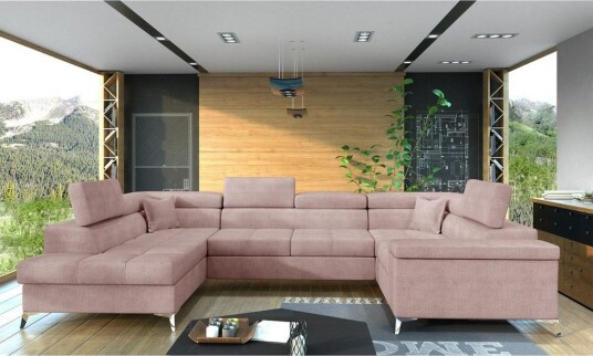 Hjørnesofa Eltap Thiago 342x208x88 cm Omega 91 Rosa Venstre