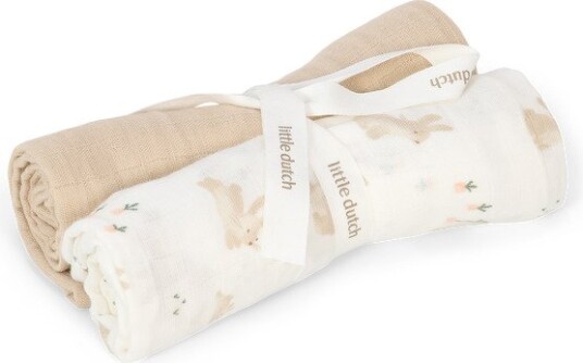 Little Dutch Swaddles Muslin Baby Bunny Beige 70 X 70 cm