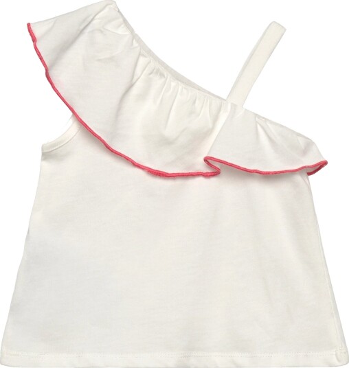 Mango | Contrast Ruffle T Shirt | 4 5