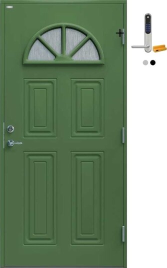 Ytterdør Diplomat Cristine Cotswold Glass med Yale Doorman Classic Home
