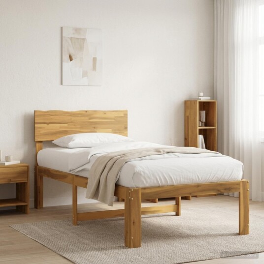 vidaXL Enkelt Senge Ramme med Hodegjerde ROSTOCK Hvit 75 x 190 cm