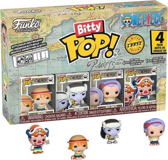 Funko Bitty POP! Nami, Arlong, Nojiko, Buggy actionfigurer Funko Bitty POP! Nami, Arlong, Nojiko, Buggy actionfigurer