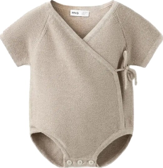 Mango Fine Knit Babygrow Brown 1 3M