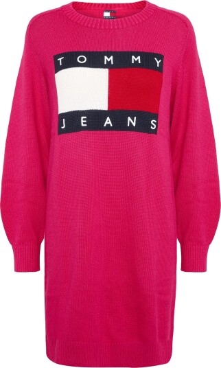 Tommy Jeans Tjw Sweater Flag Dress Ext Pink XL
