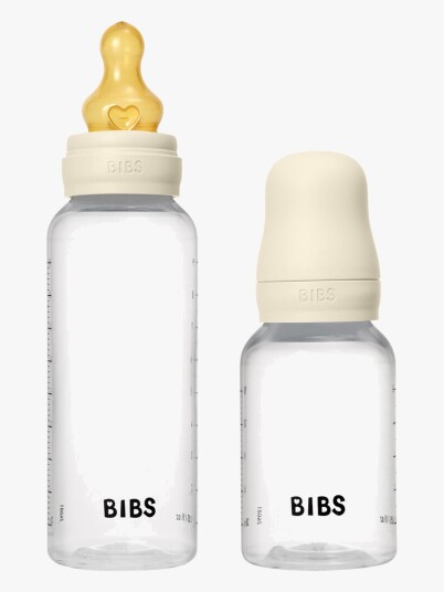 BIBS Grow and Flow Tåteflaske Sett i Naturgummi - Ivory, 150ml & 270ml