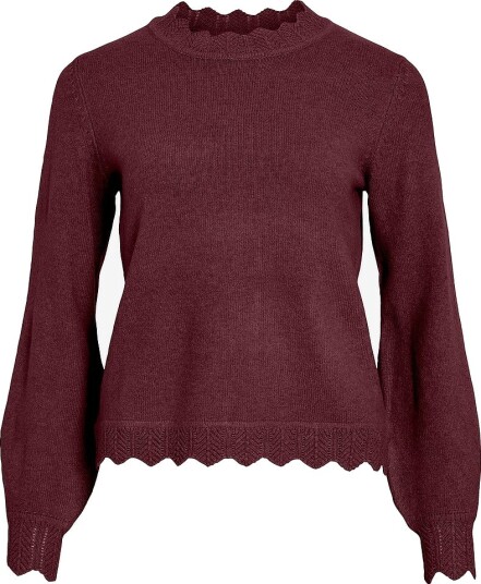 Vila Pullover viNikolina O neck L/S Knit Rød
