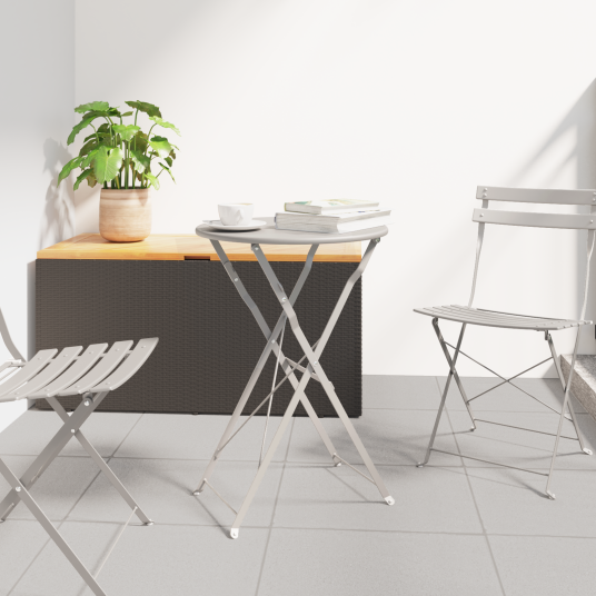 Sammenleggbart Bistrobord Beige Ø50x71 cm Pulverlakkert Stål
