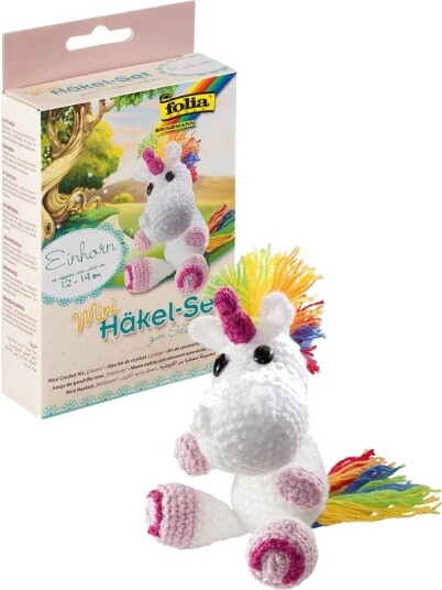 Folia Mini heklesett Amigurumi Enhjørning Folia Mini heklesett Amigurumi Enhjørning
