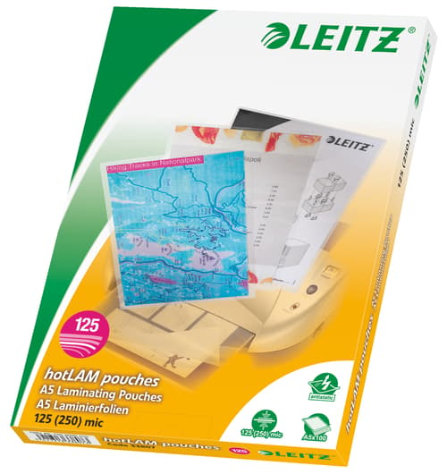 Leitz A5 Lamineringslommer 125 Micron Klar - 100 Stk