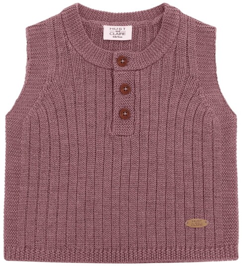 Hust and Claire Vest Strikk HCEdi Wool Rib Strikk Pale Ma Hust and Claire 1 år 80 Vest Lilla