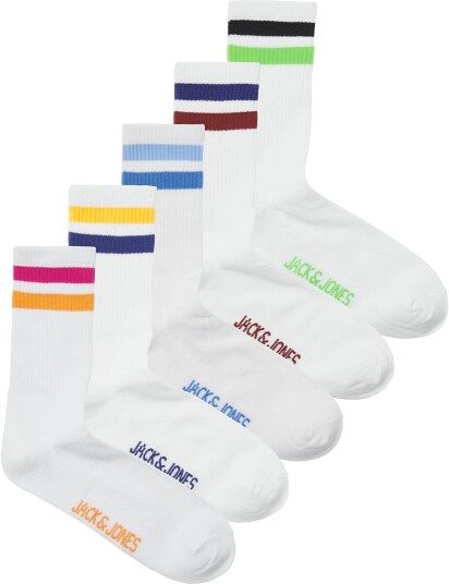 Jack & Jones Jacbenjamin Tennis Socks 5 Pack Jnr Sokker Strømper White Jack & J S