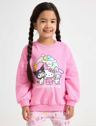 Lindex Sweatshirt Oversized Hello Kit Pink 116