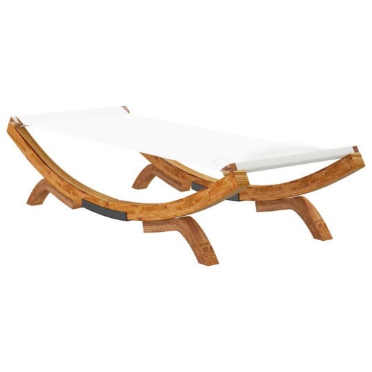 Utendørs sofaseng 100x188,5x44 cm bøyd heltre kremhvit 313947 Utendørs sofaseng 100x188,5x44 cm bøyd heltre kremhvit 313947
