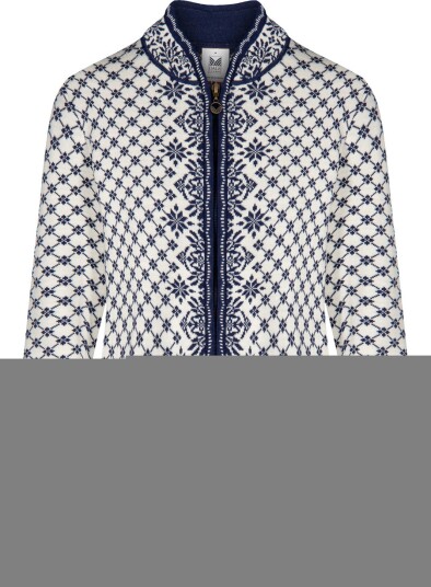 Dale Of Norway Women's Solfrid Jacket Offwhite/Navy/Ice Blue off white/Electric storm/Navy/ice blue L