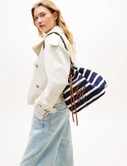 Tommy Hilfiger Th Elev Summer Bucket Stripe Navy ONE SIZE