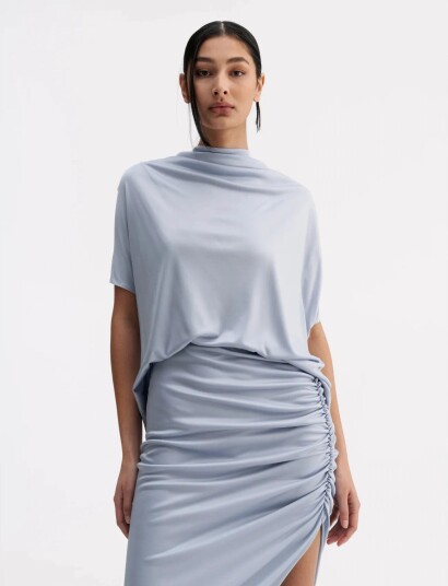 Ahlvar Gallery Milly Silk Tee Blue L