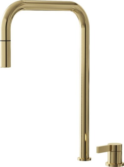 Lavabo Alkymist 788 RS Firkantet kjøkkenkran med uttrekkbar servant, messing