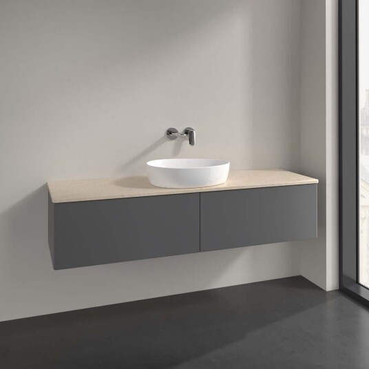 Villeroy & Boch  Antao Servantskap med 2 skuffer 160x50x36 cm m/lys Antrasitt/Crème