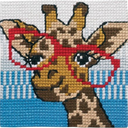 Permin Broderisett Påtegnet Stramei til Barn Giraff 25x25cm