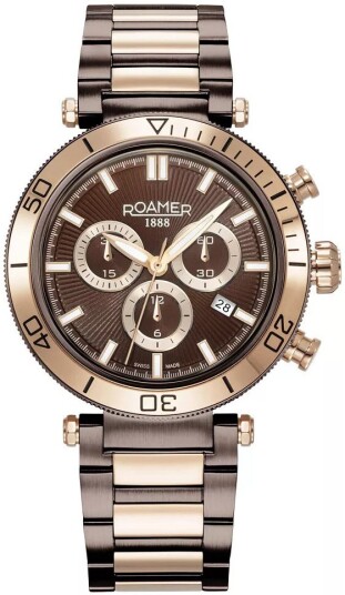Roamer Monza Herreklokke 994837 47 65 20 Toscana Brun/Rose gulltonet