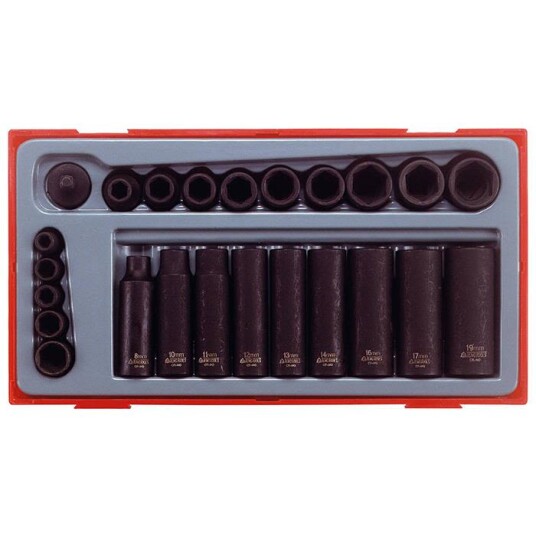 Teng Tools TT9024 Kraftpipesett 1/4", 24 deler, Håndverktøy