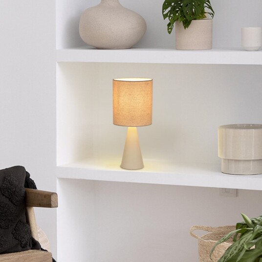Sally bordlampe matt elfenben/beige høyde 33 cm – COREP SAS   Stue   Moderne   Metall   Med skjerm
