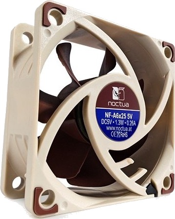 Noctua Nf A6x25 5V Vifte 6cm 3000 Rpm 29.2 M³/T Hvit Noctua Nf A6x25 5V Vifte 6cm 3000 Rpm 29.2 M³/T Hvit