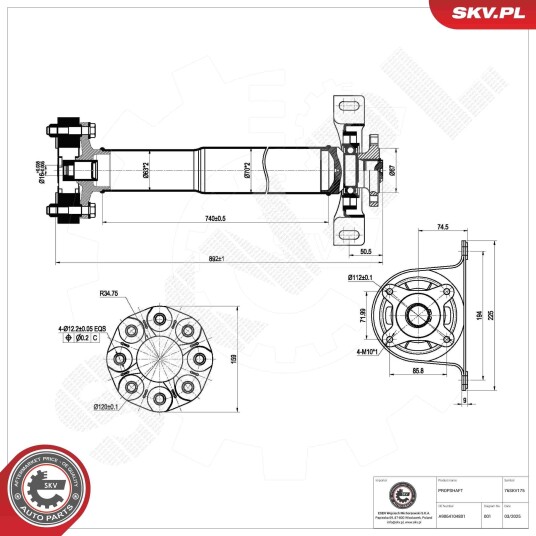 Drivaksel ESEN SKV 76SKV175