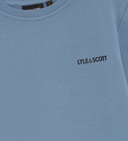 Lyle & Scott Collegegenser Logo Crew Power Blue Lyle & Scott 12 13 år (152 158) Collegegenser Blå Lyseblå