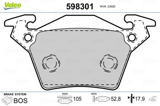 Bremseklosser VALEO 598301