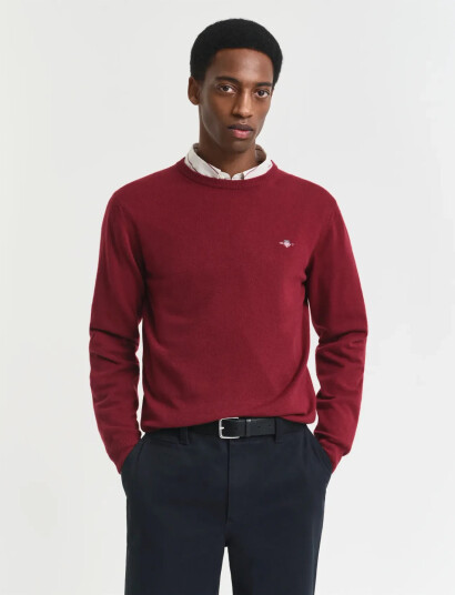 GANT Superfine Lambswool C-Neck - Red - S