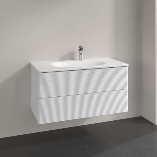 Villeroy & Boch Antao Servantskap med 2 skuffer 98,8x49,6x50,4 cm m/lys Hvit Høyglans Villeroy & Boch Antao Servantskap med 2 skuffer 98,8x49,6x50,4 cm m/lys Hvit Høyglans