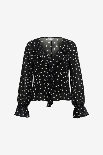Object Bluse objGina L/S RE Svart Object Bluse objGina L/S RE Svart
