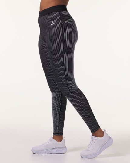 LEVITY Swift Tech Rib Tights Black/White - S