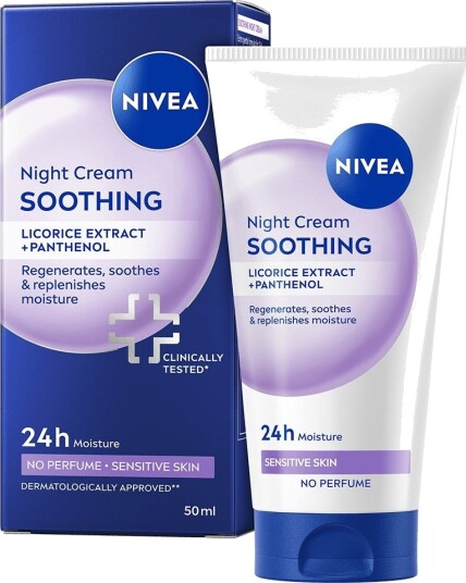 NIVEA Sensitive Soothing Night Cream med Druefrøolje 50 ml NIVEA Sensitive Soothing Night Cream med Druefrøolje 50 ml