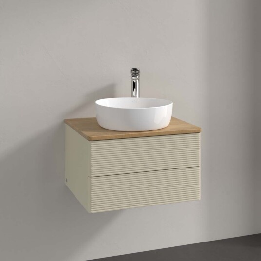Villeroy & Boch Antao Servantskap med 2 skuffer 60x50x36 cm u/lys Grå Matt/Eik Villeroy & Boch Antao Servantskap med 2 skuffer 60x50x36 cm u/lys Grå Matt/Eik