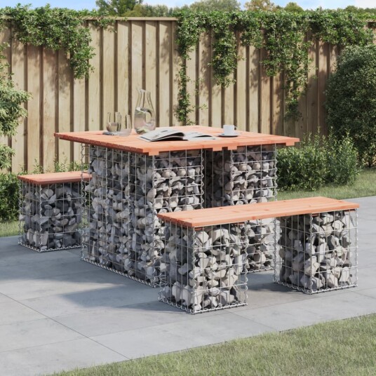 vidaXL Hagebenk gabiondesign 100x102x72 cm heltre douglasgran vidaXL Hagebenk gabiondesign 100x102x72 cm heltre douglasgran