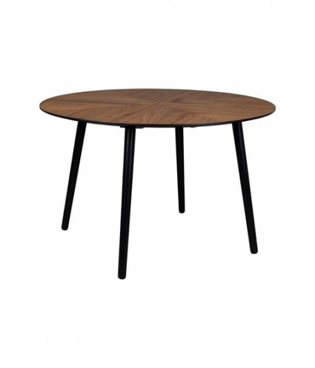 Dutchbone Clover Spisebord, Ø120, Valnød/Sort