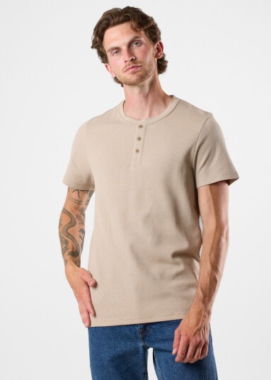 Denim Factory Henley Tee Khaki L T Shirts