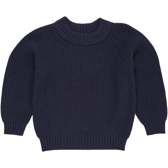 COPENHAGEN COLORS Navy Strikket Classic Rib Bluse 98 COPENHAGEN COLORS Navy Strikket Classic Rib Bluse 98