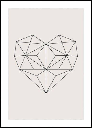 Abstract Geometric Heart Plakat Plakat / 100x150cm