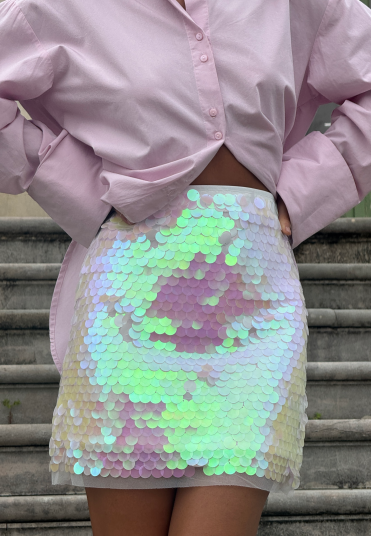 Bubbleroom Occasion Sequin Mini Skirt Multi 34