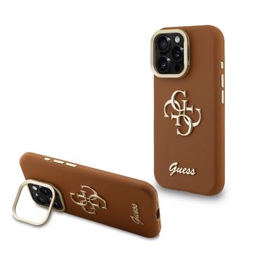Guess iPhone 16 Pro Grained 4G Logo Stativkameraramme deksel   Brun