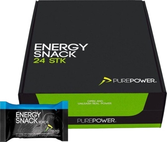 PurePower Energi Bar Kokos og Kakaofrosting 60G Kasse med 24 stk.