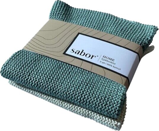 Sabor Home kjøkkenkluter 25x25 cm 2 stk grønn/lys grønn Sabor Home kjøkkenkluter 25x25 cm 2 stk grønn/lys grønn